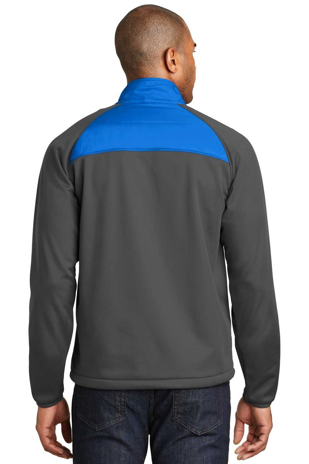 Port Authority J787 Hybrid Soft Shell Jacket - Skydiver Blue Gray Steel - HIT a Double - 2