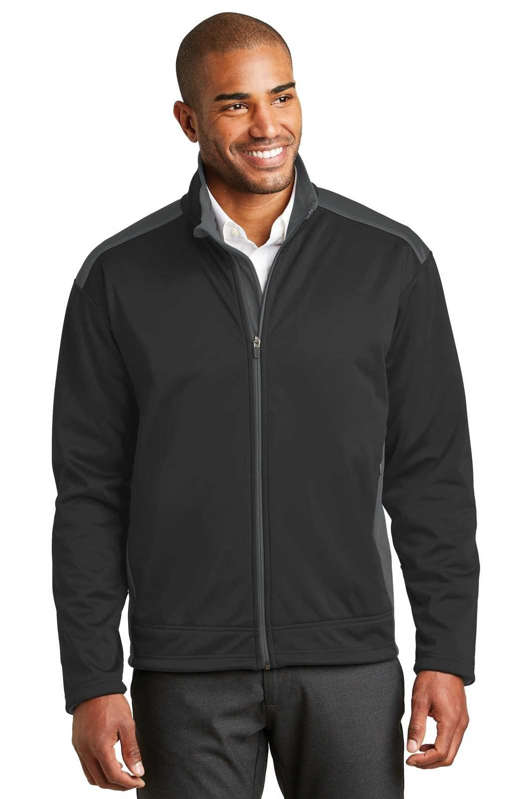 Port Authority J794 Two-Tone Soft Shell Jacket - Black Graphite - HIT a Double - 1