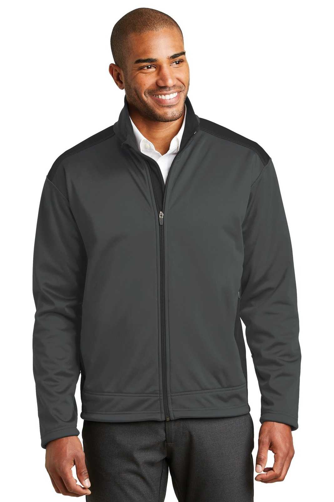 Port Authority J794 Two-Tone Soft Shell Jacket - Graphite Black - HIT a Double - 1