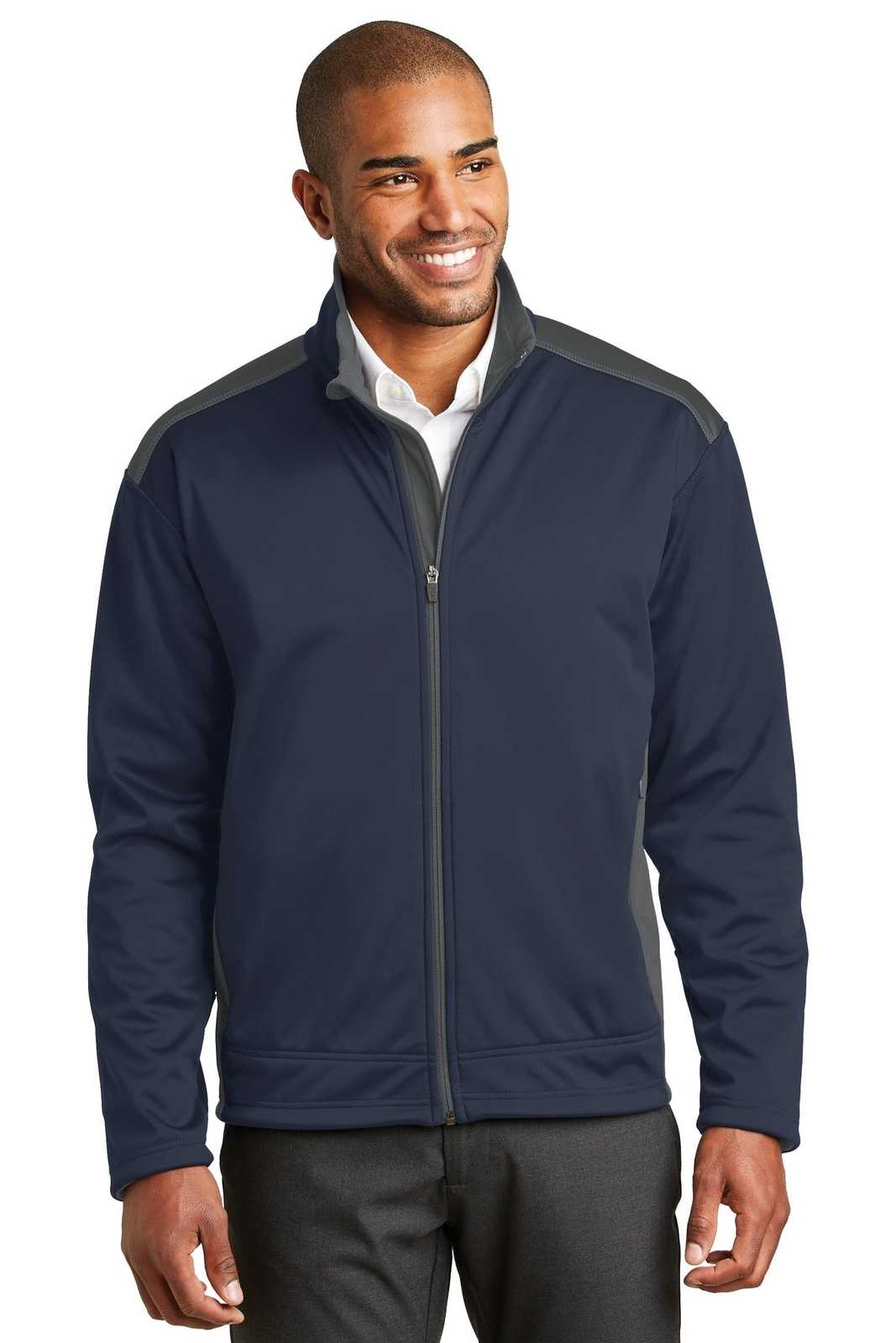 Port Authority J794 Two-Tone Soft Shell Jacket - Navy Graphite - HIT a Double - 1