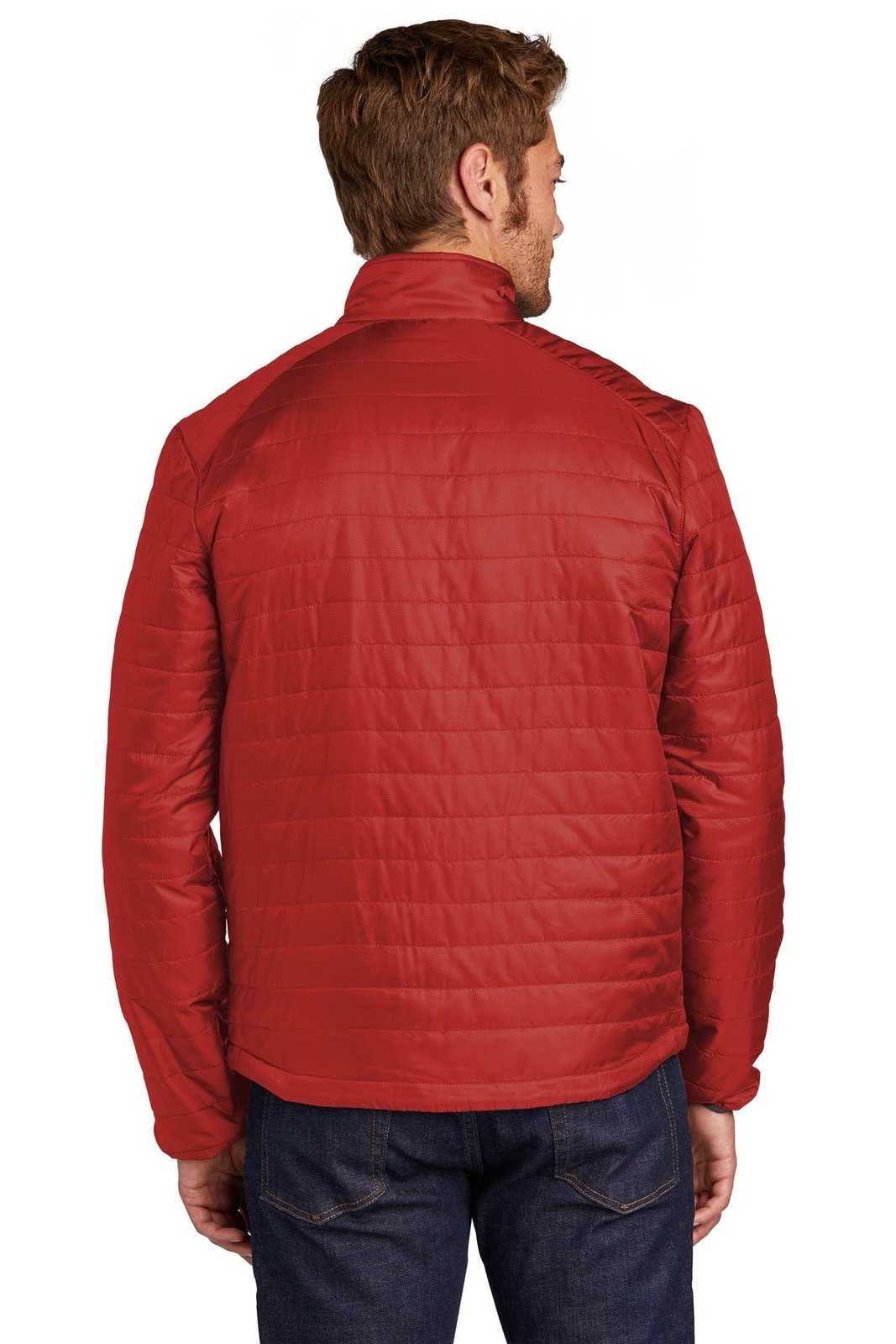 Port Authority J850 Packable Puffy Jacket - Fire Red Graphite - HIT a Double - 2