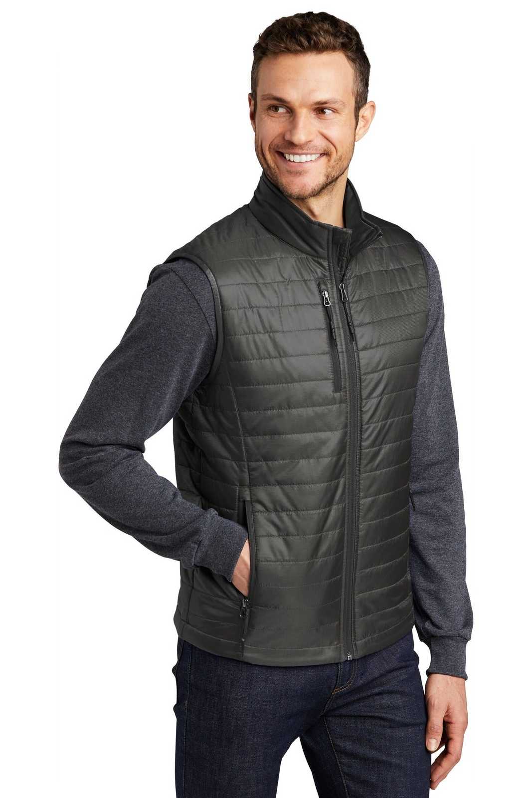 Port Authority J851 Packable Puffy Vest - Sterling Gray Graphite - HIT a Double - 4