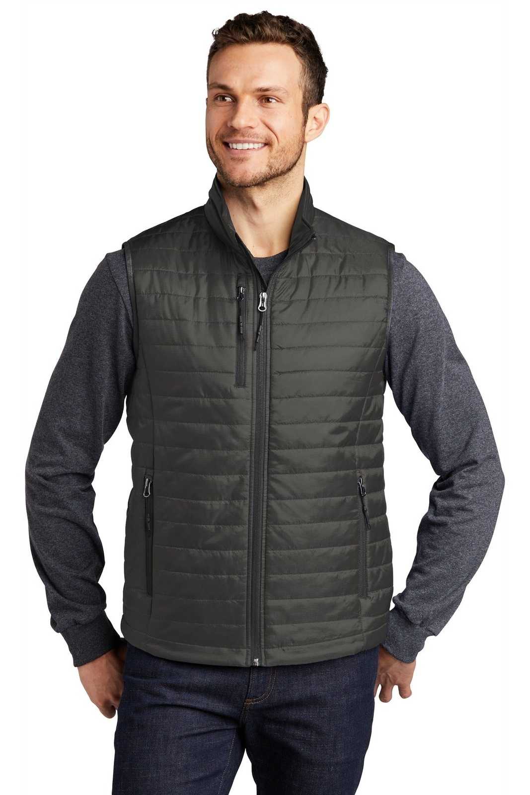 Port Authority J851 Packable Puffy Vest - Sterling Gray Graphite - HIT a Double - 1
