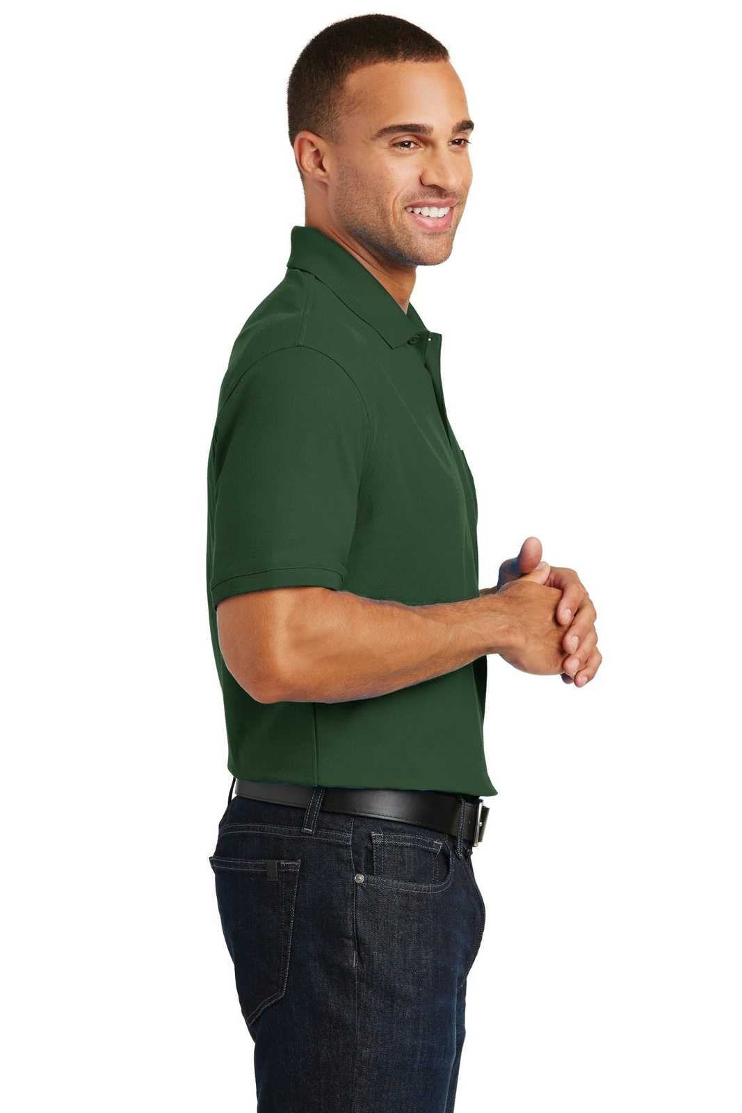 Port Authority K100P Core Classic Pique Pocket Polo - Deep Forest Green - HIT a Double - 3