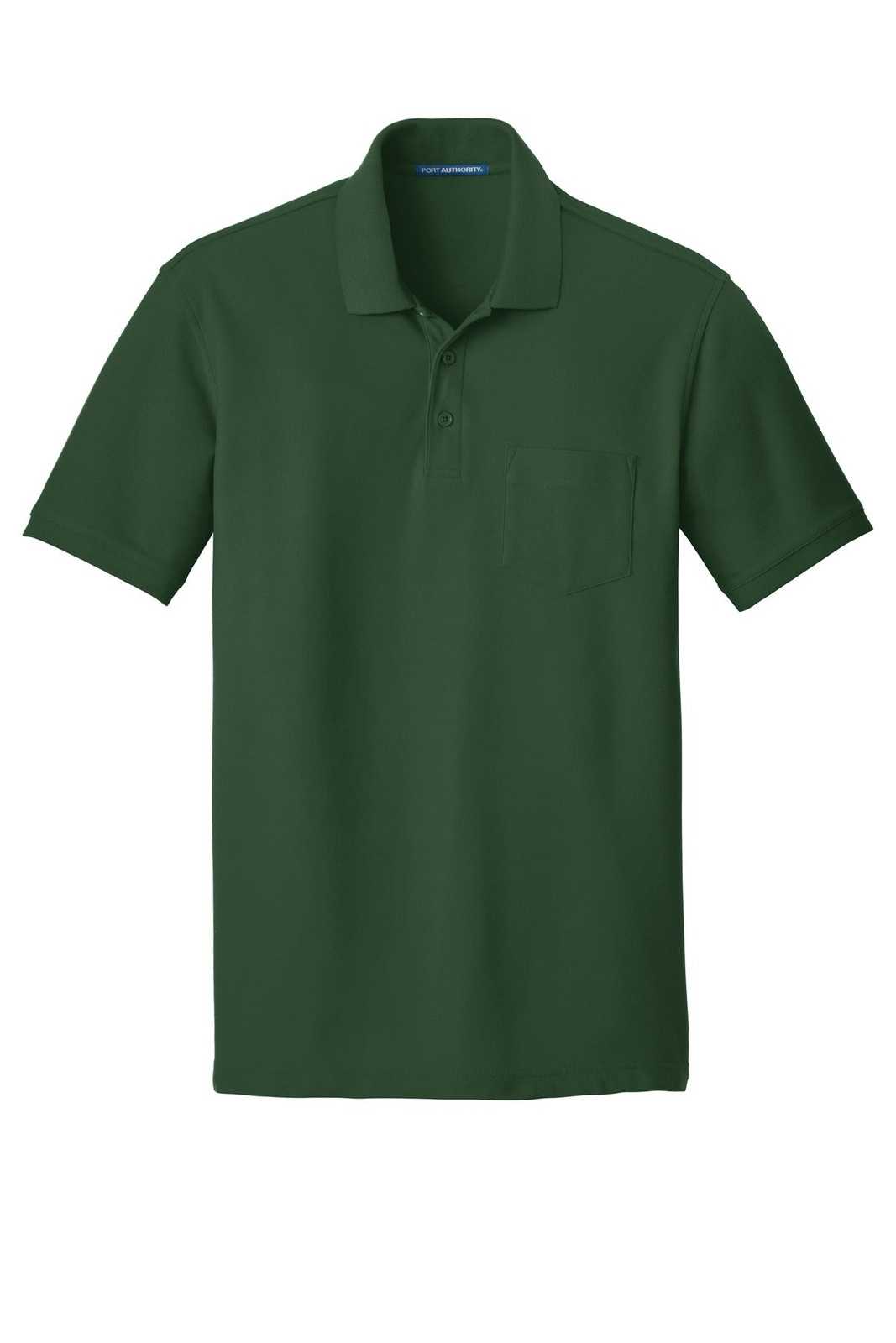 Port Authority K100P Core Classic Pique Pocket Polo - Deep Forest Green - HIT a Double - 5