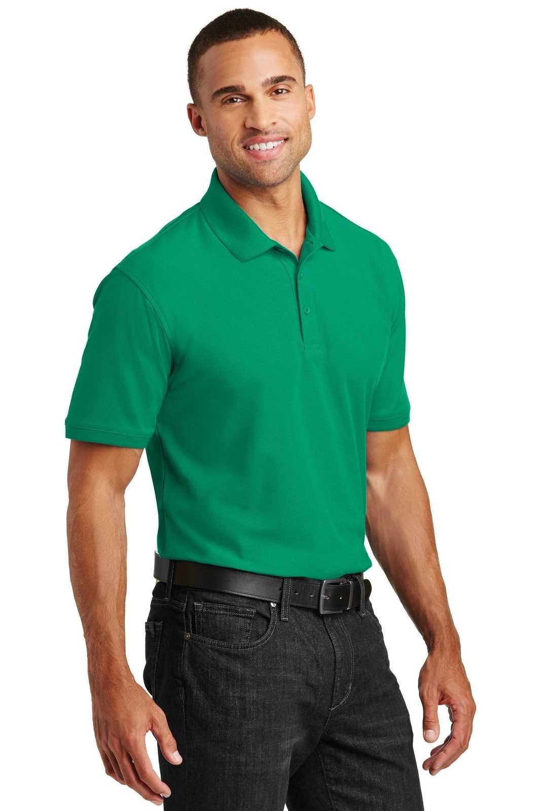 Port Authority K100 Core Classic Pique Polo - Bright Kelly Green - HIT a Double - 4