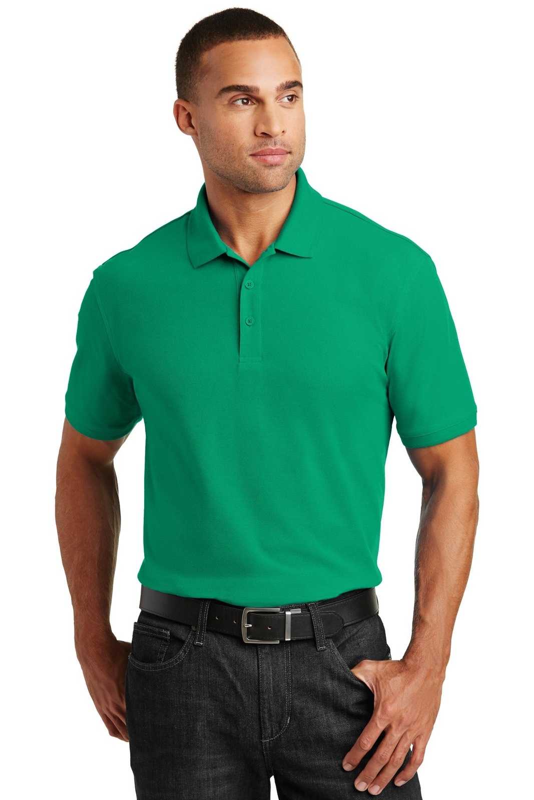 Port Authority K100 Core Classic Pique Polo - Bright Kelly Green - HIT a Double - 1
