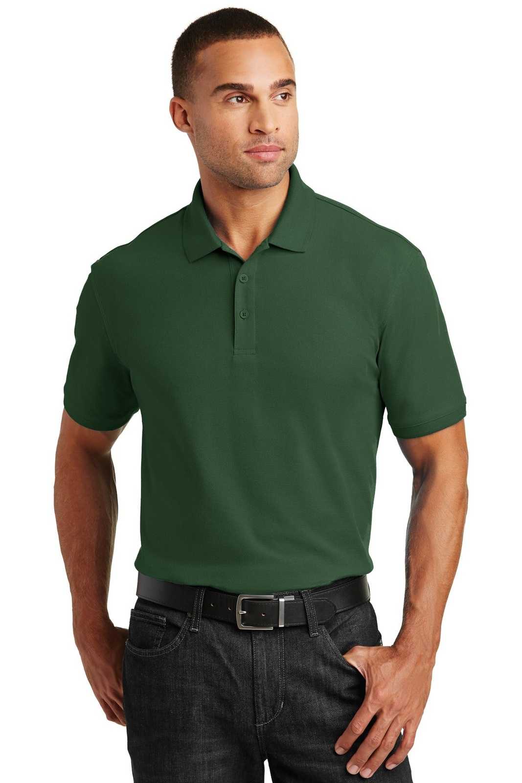 Port Authority K100 Core Classic Pique Polo - Deep Forest Green - HIT a Double - 1