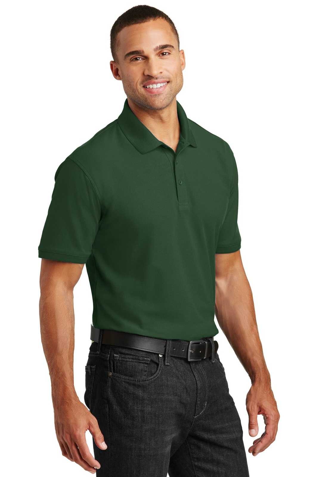 Port Authority K100 Core Classic Pique Polo - Deep Forest Green - HIT a Double - 4