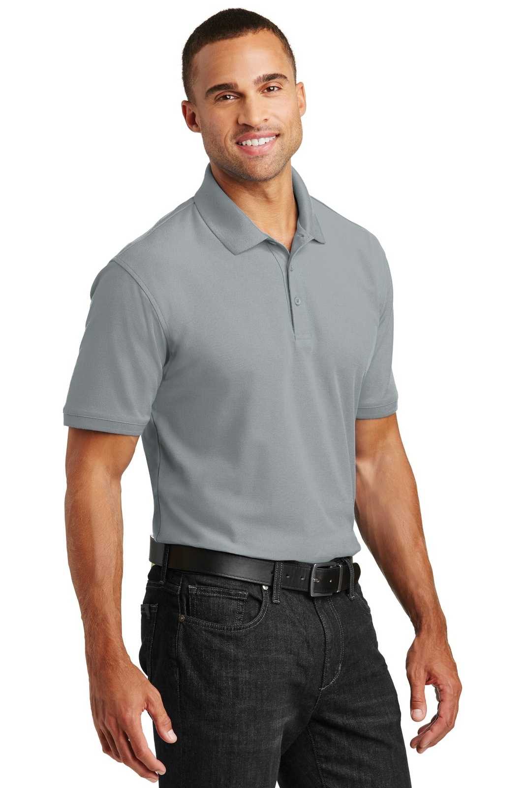 Port Authority K100 Core Classic Pique Polo - Gusty Gray - HIT a Double - 4