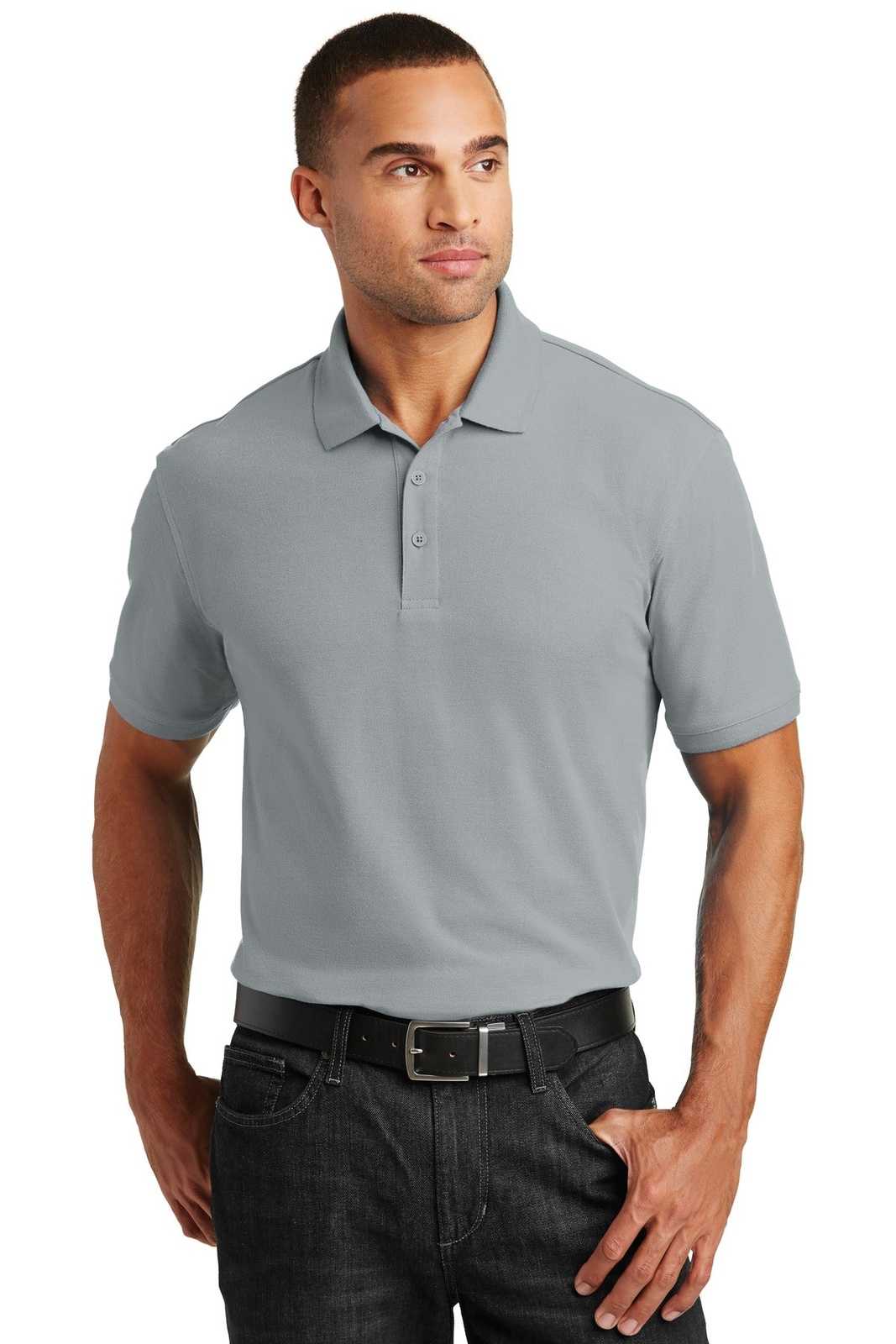 Port Authority K100 Core Classic Pique Polo - Gusty Gray - HIT a Double - 1