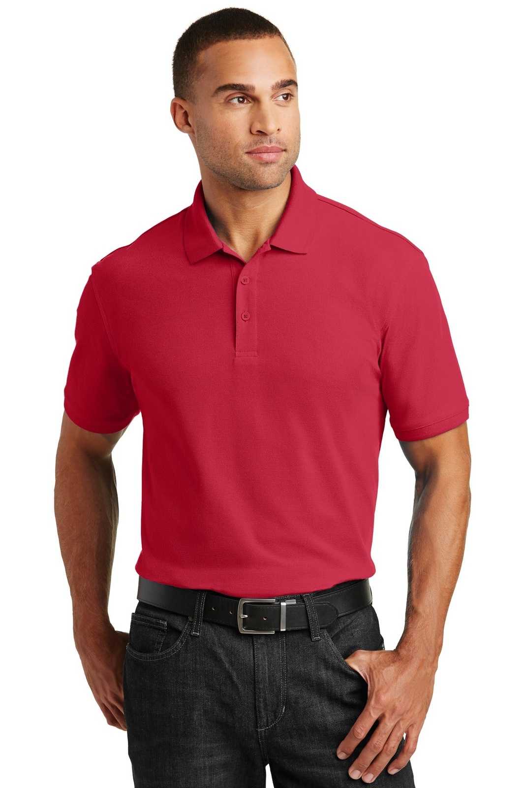 Port Authority K100 Core Classic Pique Polo - Rich Red - HIT a Double - 1