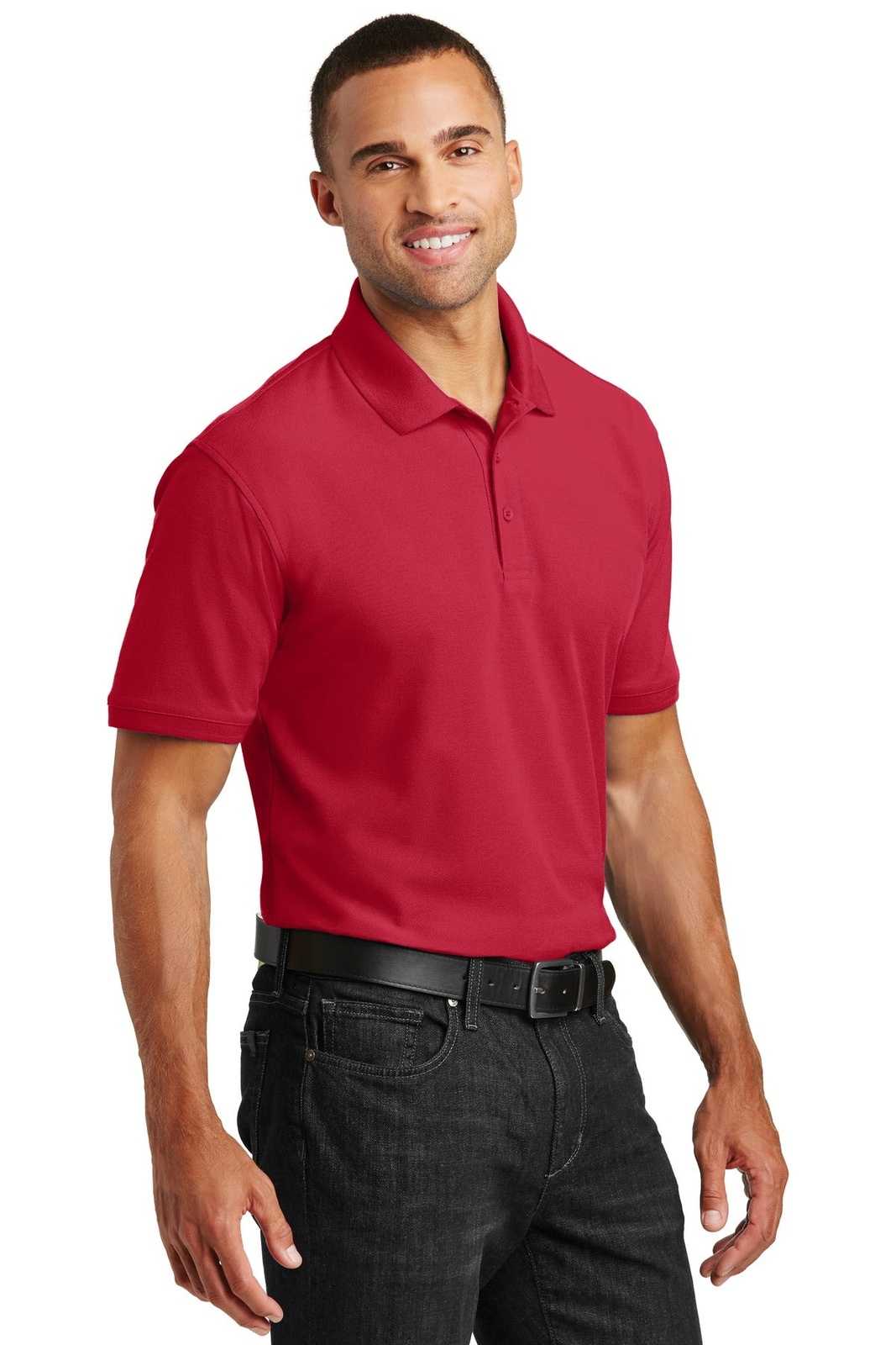 Port Authority K100 Core Classic Pique Polo - Rich Red - HIT a Double - 4