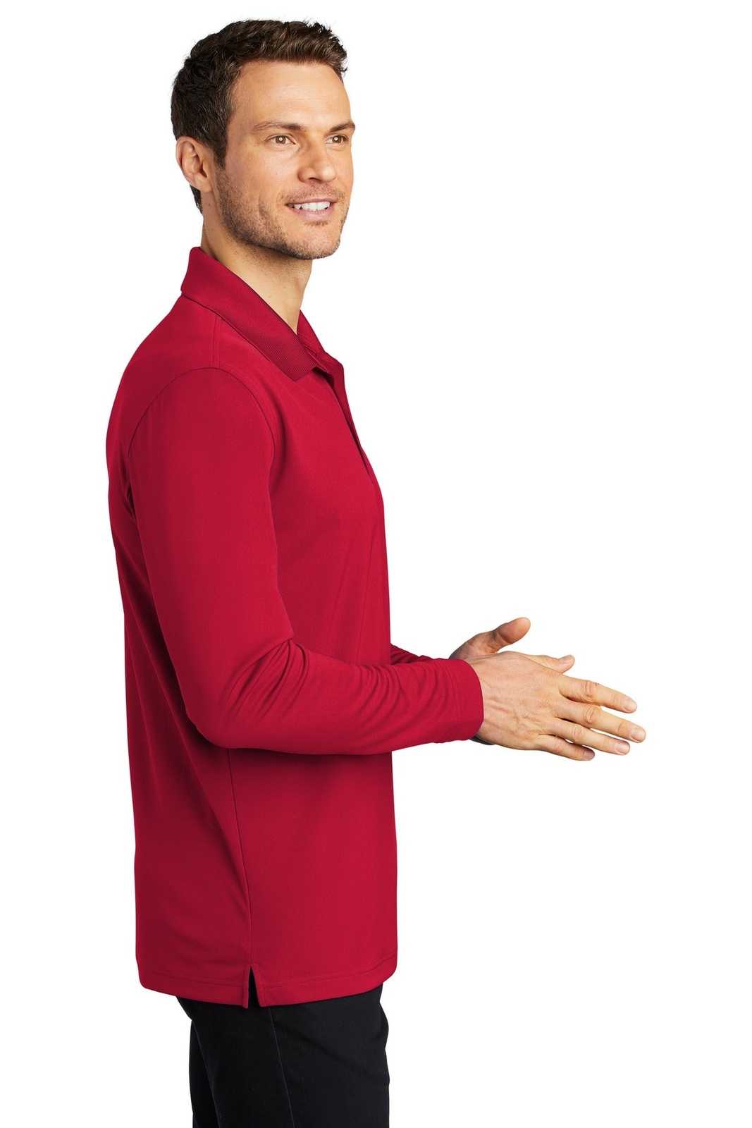Port Authority K110LS Dry Zone UV Micro-Mesh Long Sleeve Polo - Rich Red - HIT a Double - 3