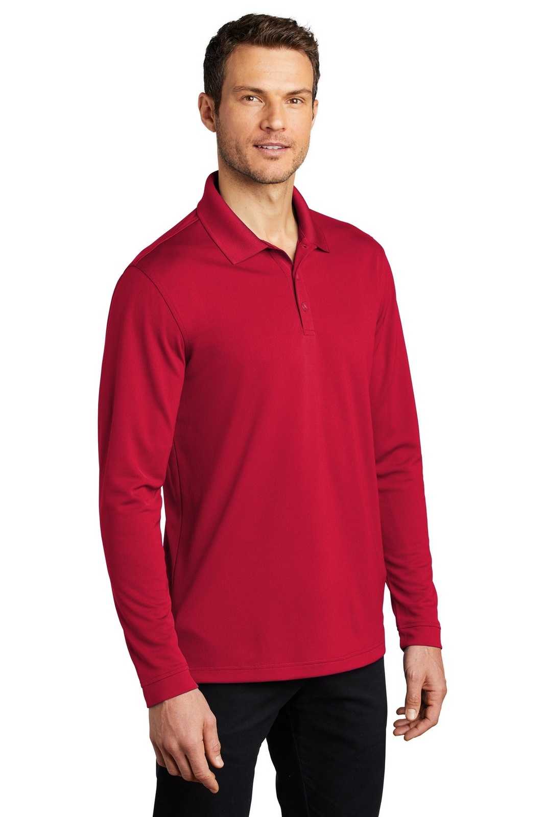 Port Authority K110LS Dry Zone UV Micro-Mesh Long Sleeve Polo - Rich Red - HIT a Double - 4