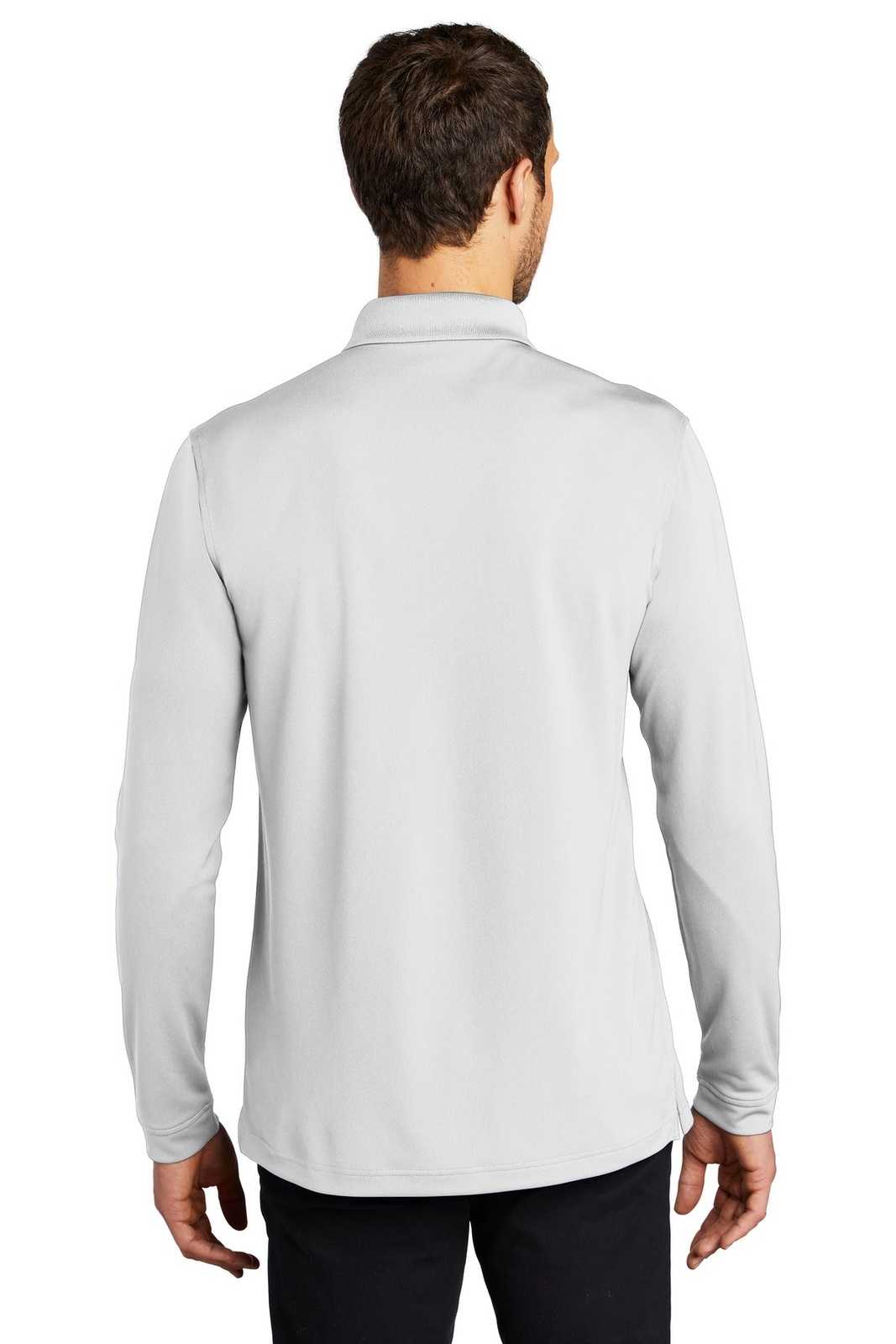 Port Authority K110LS Dry Zone UV Micro-Mesh Long Sleeve Polo - White - HIT a Double - 2