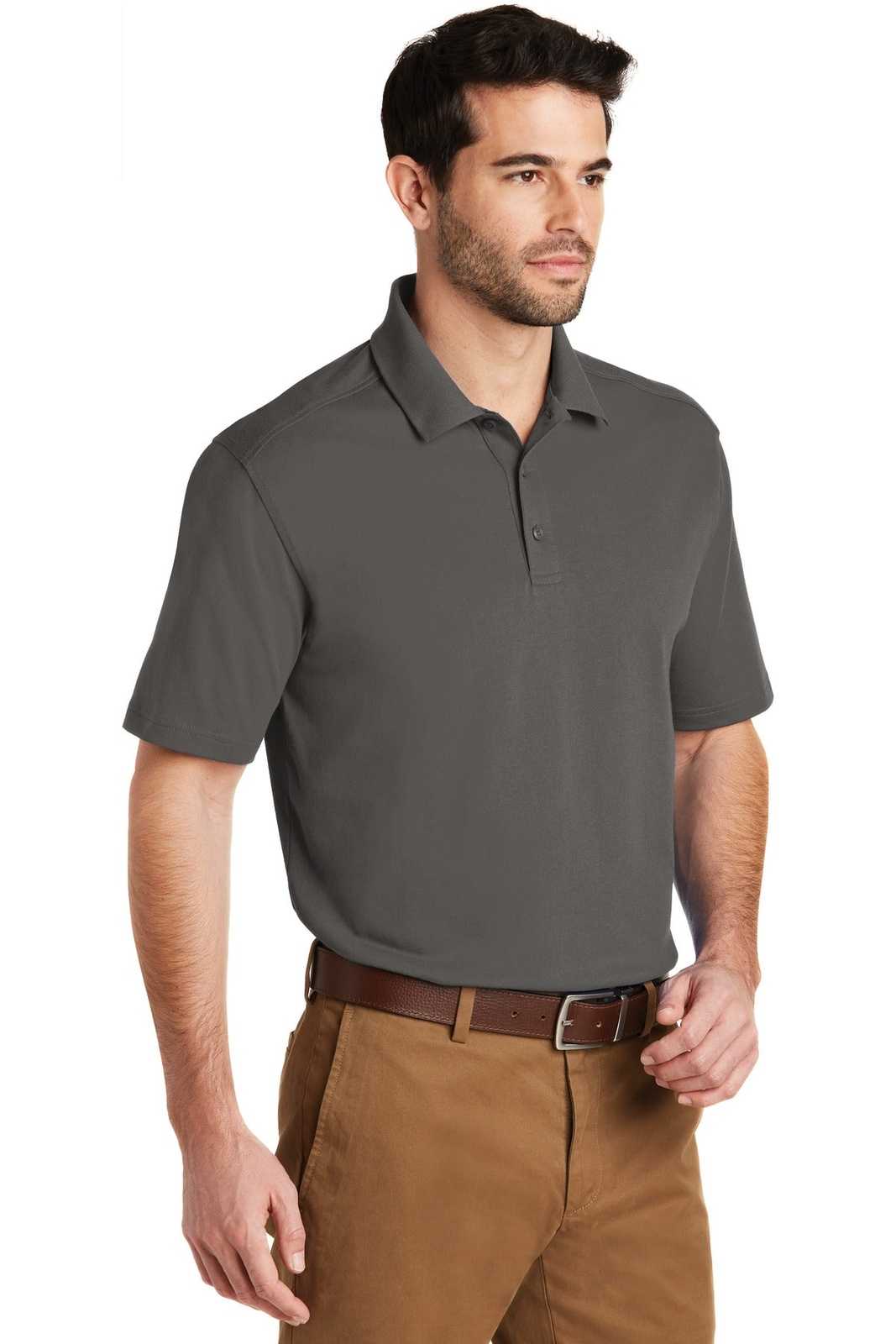 Port Authority K164 SuperPro Knit Polo - Sterling Gray - HIT a Double - 4
