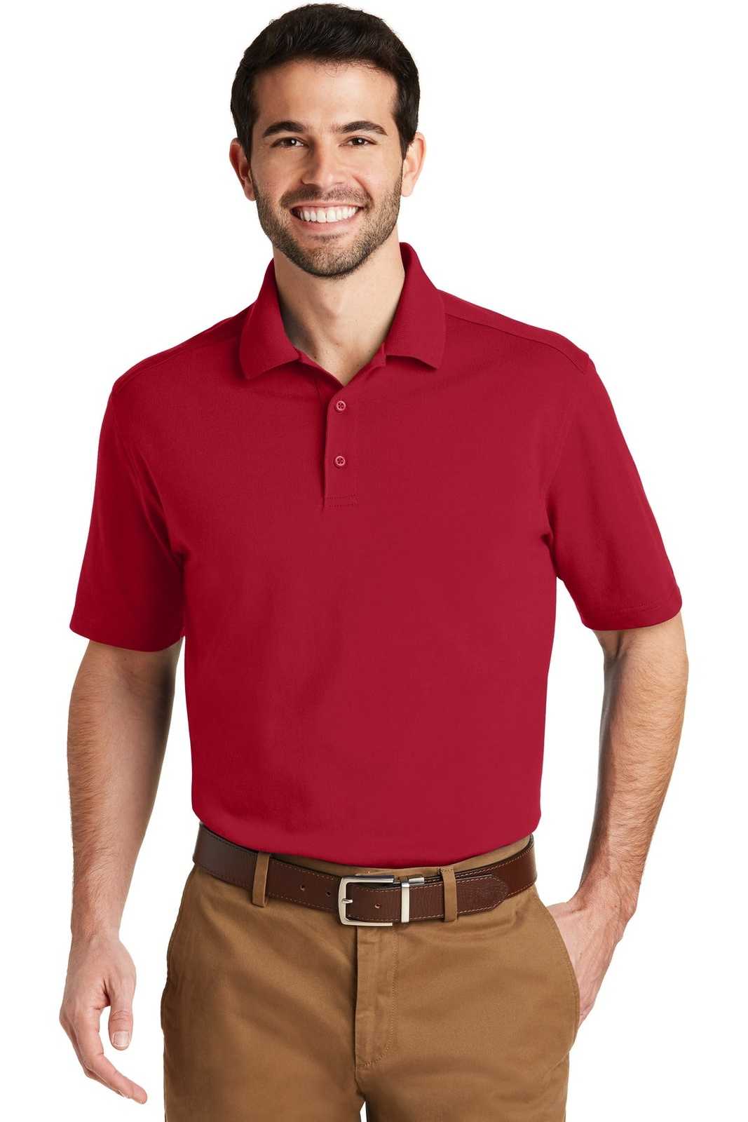 Port Authority K164 Superpro Knit Polo - Rich Red - HIT a Double - 1