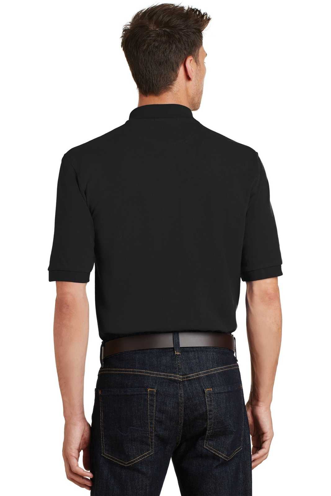 Port Authority K420P Heavyweight Cotton Pique Polo with Pocket - Black - HIT a Double - 2