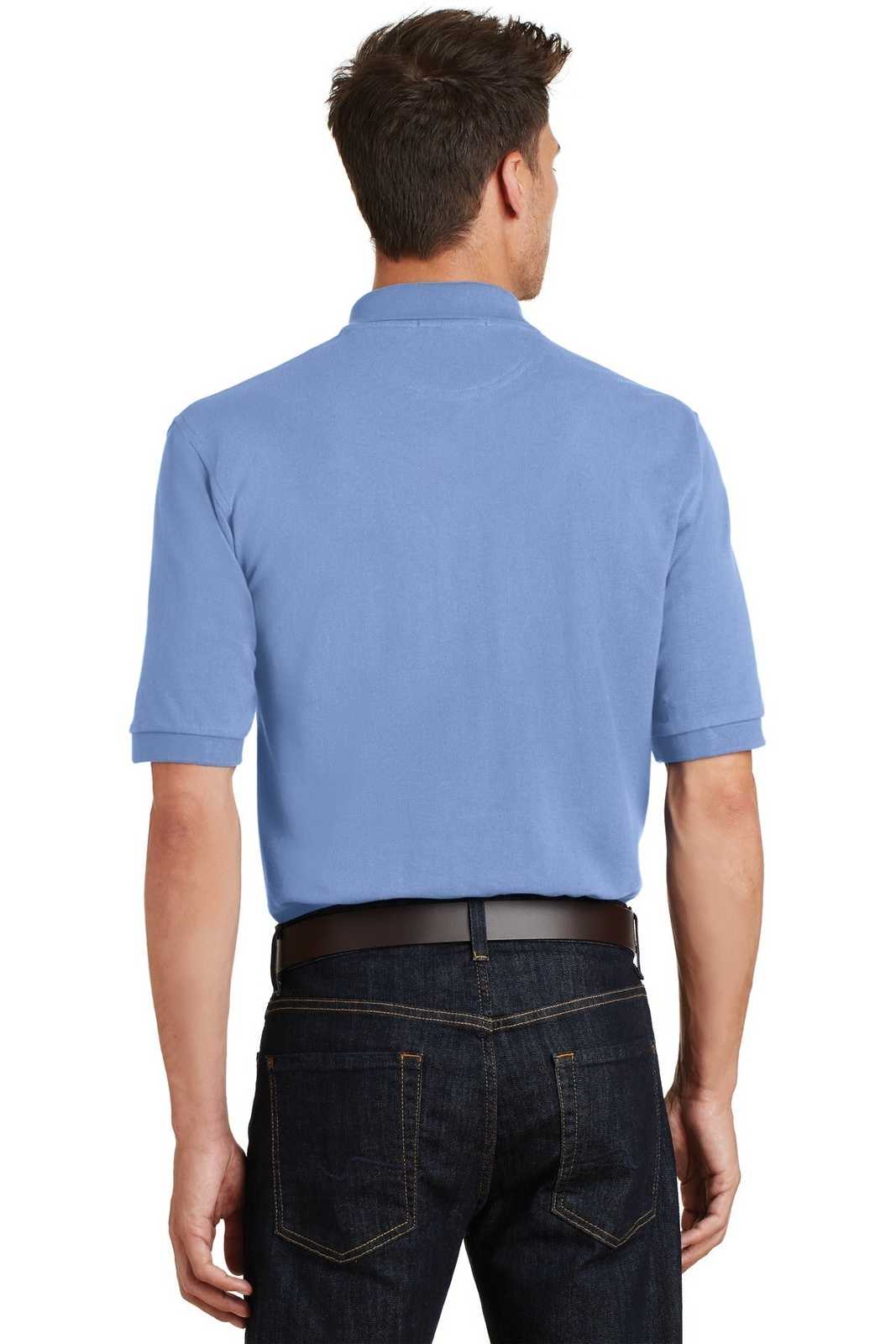 Port Authority K420P Heavyweight Cotton Pique Polo with Pocket - Light Blue - HIT a Double - 2