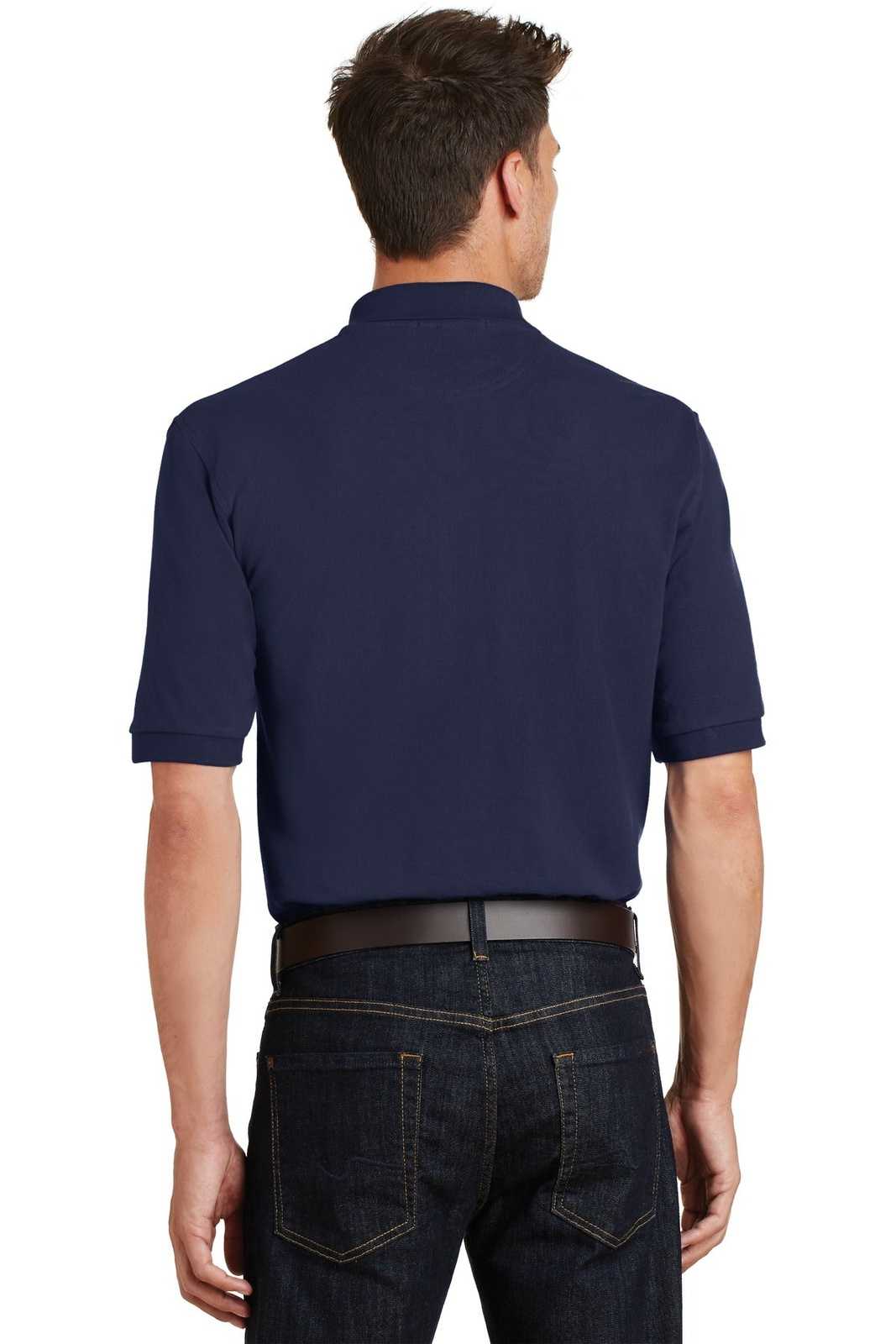 Port Authority K420P Heavyweight Cotton Pique Polo with Pocket - Navy - HIT a Double - 2
