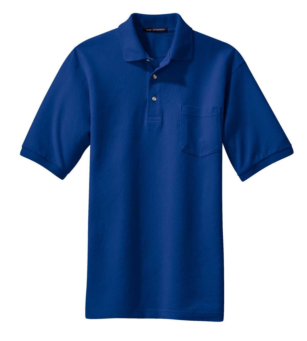 Port Authority K420P Heavyweight Cotton Pique Polo with Pocket - Royal - HIT a Double - 5