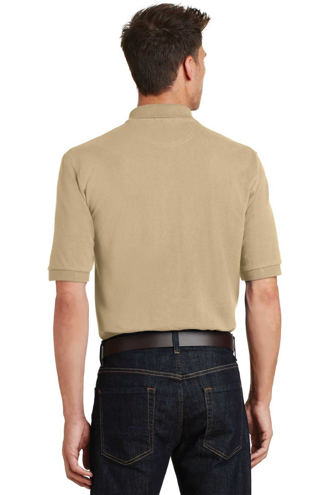 Port Authority K420P Heavyweight Cotton Pique Polo with Pocket - Stone - HIT a Double - 2
