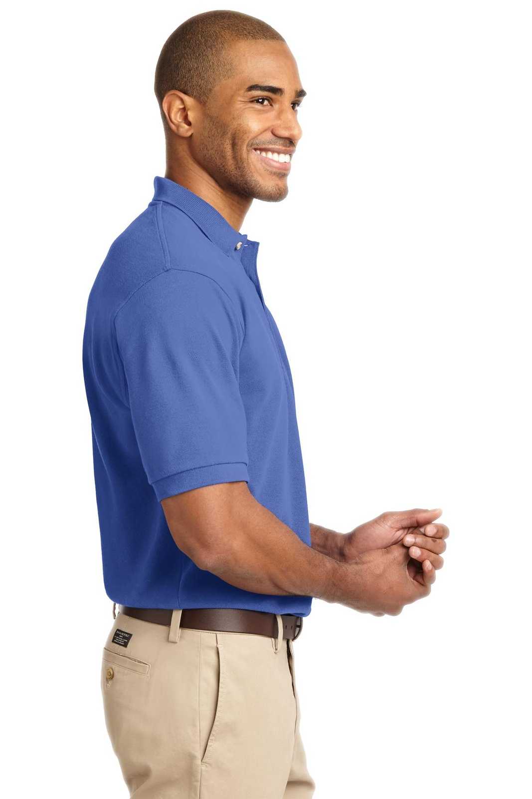 Port Authority K420 Heavyweight Cotton Pique Polo - Faded Blue - HIT a Double - 3