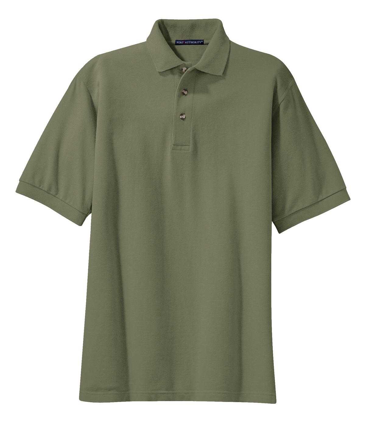 Port Authority K420 Heavyweight Cotton Pique Polo - Faded Olive - HIT a Double - 5