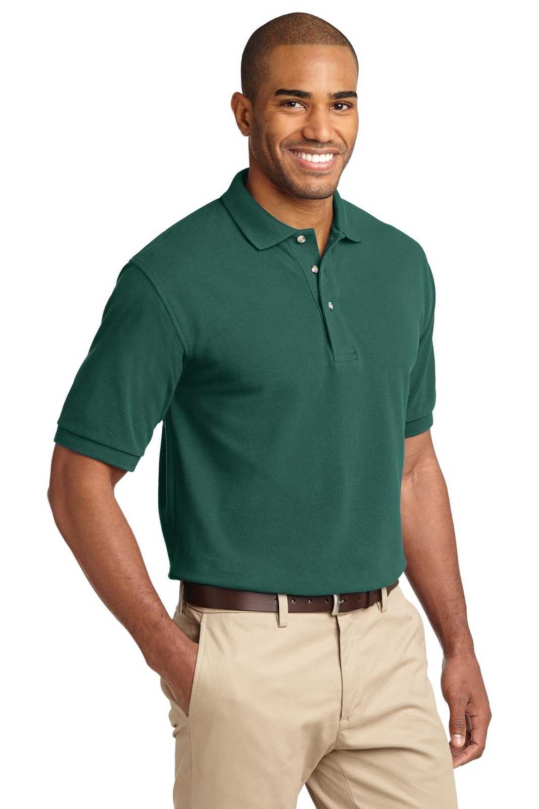 Port Authority K420 Heavyweight Cotton Pique Polo - Forest - HIT a Double - 4