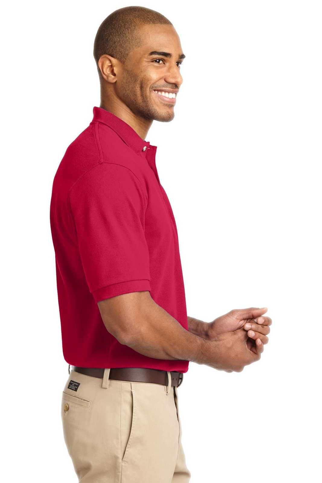 Port Authority K420 Heavyweight Cotton Pique Polo - Red - HIT a Double - 3