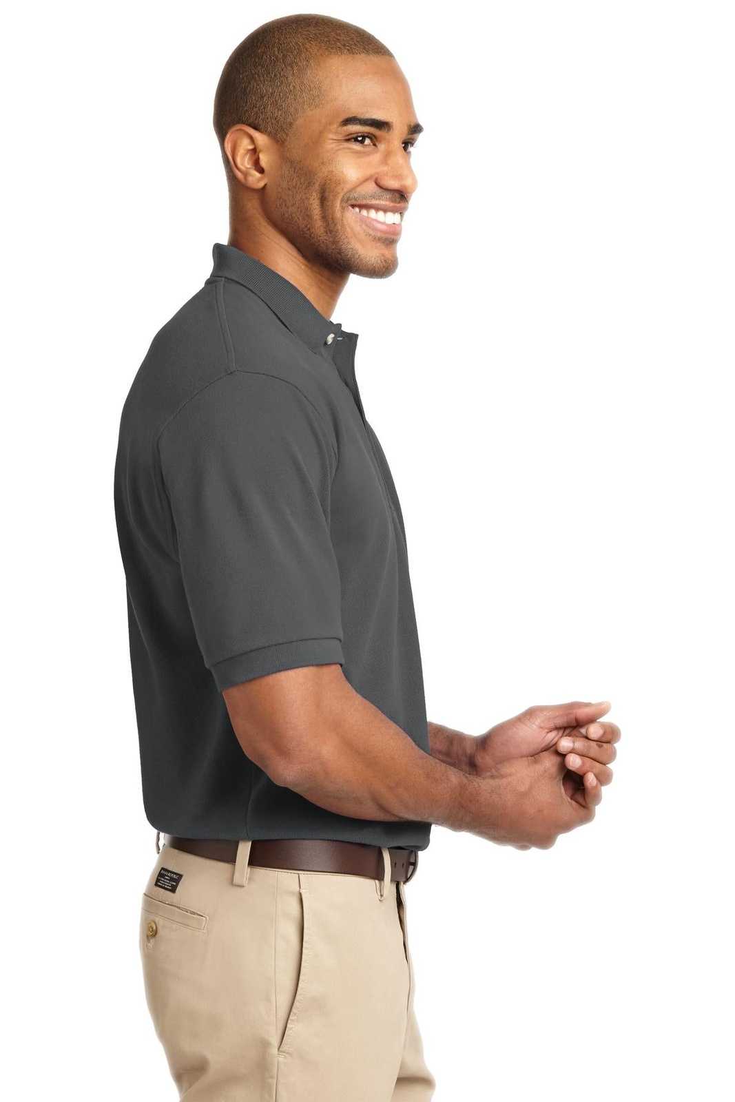 Port Authority K420 Heavyweight Cotton Pique Polo - Steel Gray - HIT a Double - 3