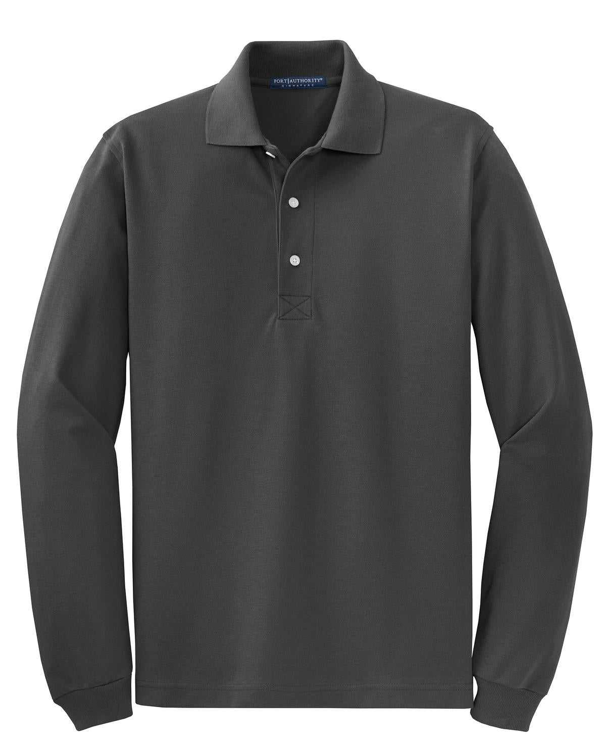 Port Authority K455LS Rapid Dry Long Sleeve Polo - Charcoal - HIT a Double - 2