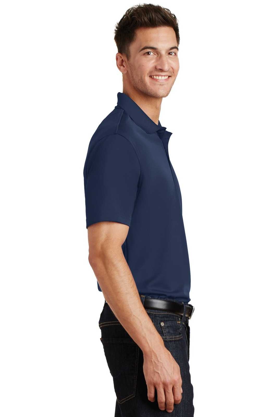 Port Authority K497 Poly-Charcoal Blend Pique Polo - Navy - HIT a Double - 3