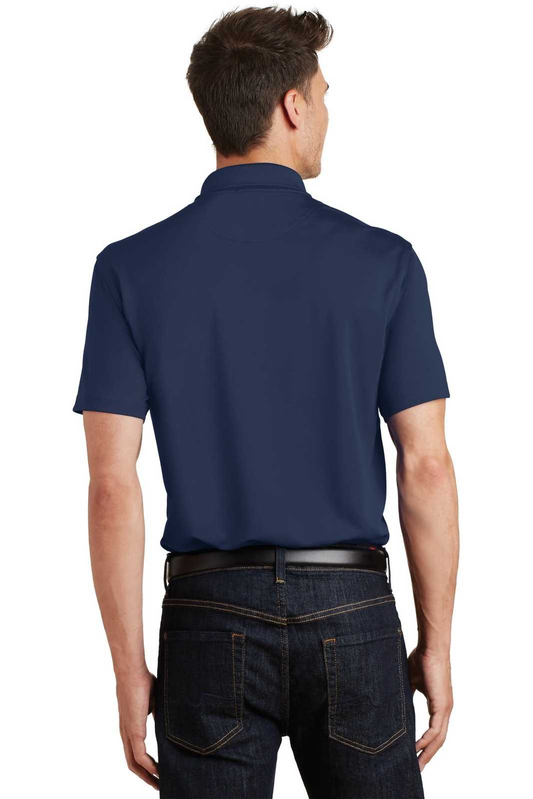 Port Authority K497 Poly-Charcoal Blend Pique Polo - Navy - HIT a Double - 2