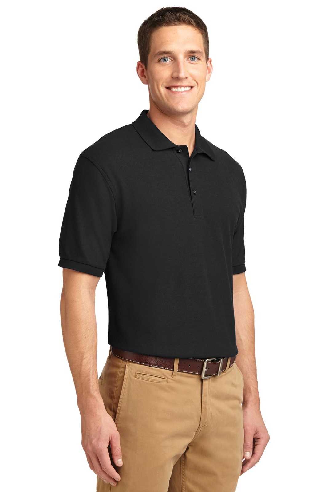 Port Authority K500ES Extended Size Silk Touch Polo - Black - HIT a Double - 4