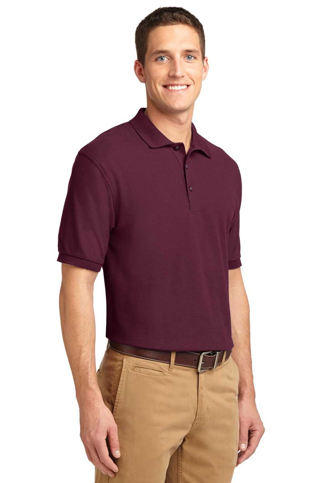 Port Authority K500ES Extended Size Silk Touch Polo - Burgundy - HIT a Double - 4