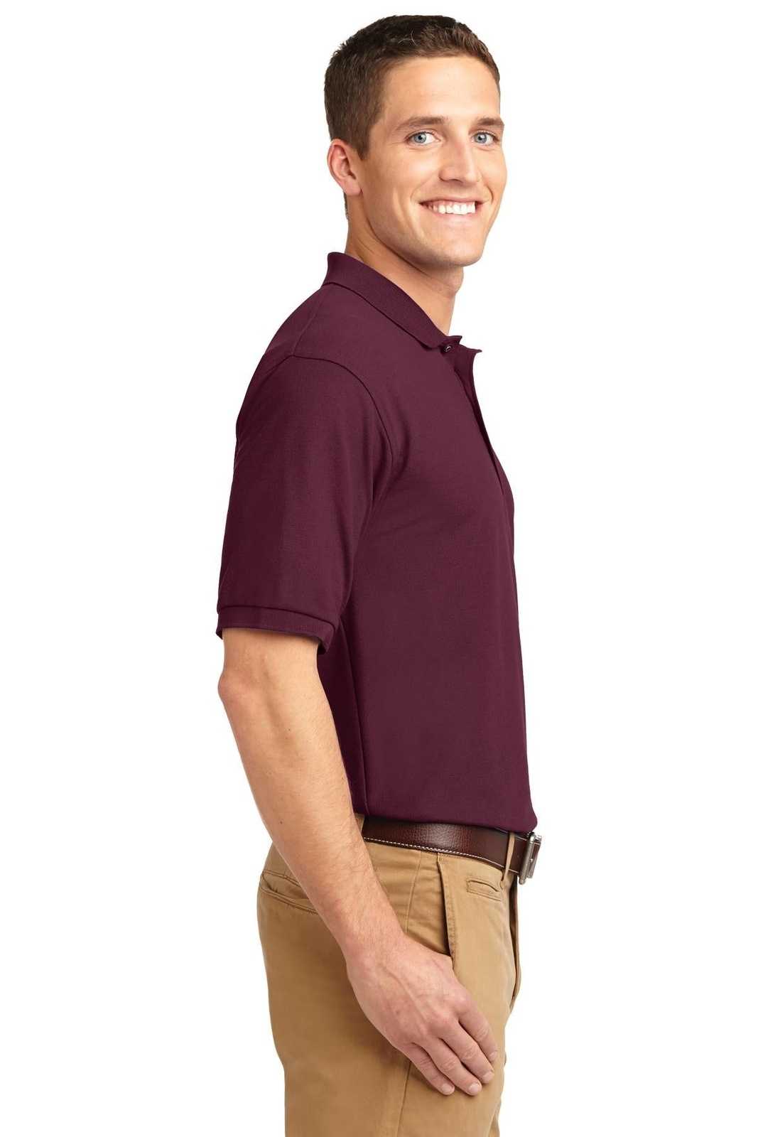 Port Authority K500ES Extended Size Silk Touch Polo - Burgundy - HIT a Double - 3