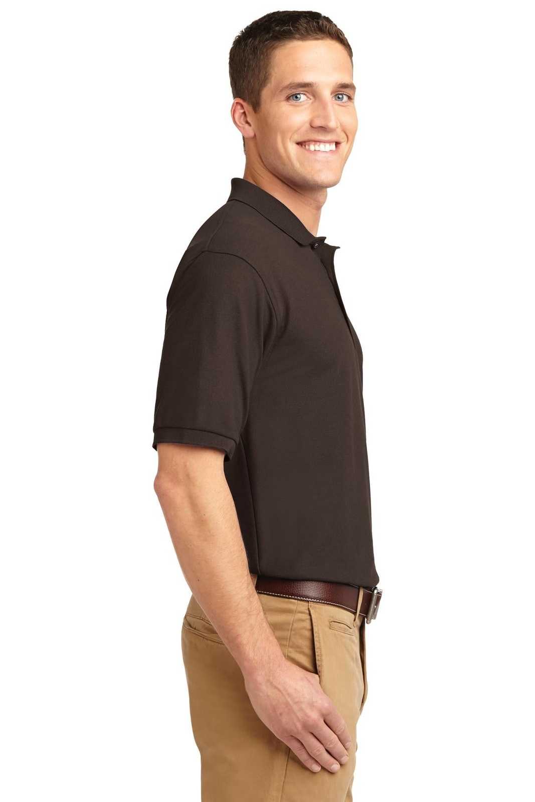 Port Authority K500ES Extended Size Silk Touch Polo - Coffee Bean - HIT a Double - 3