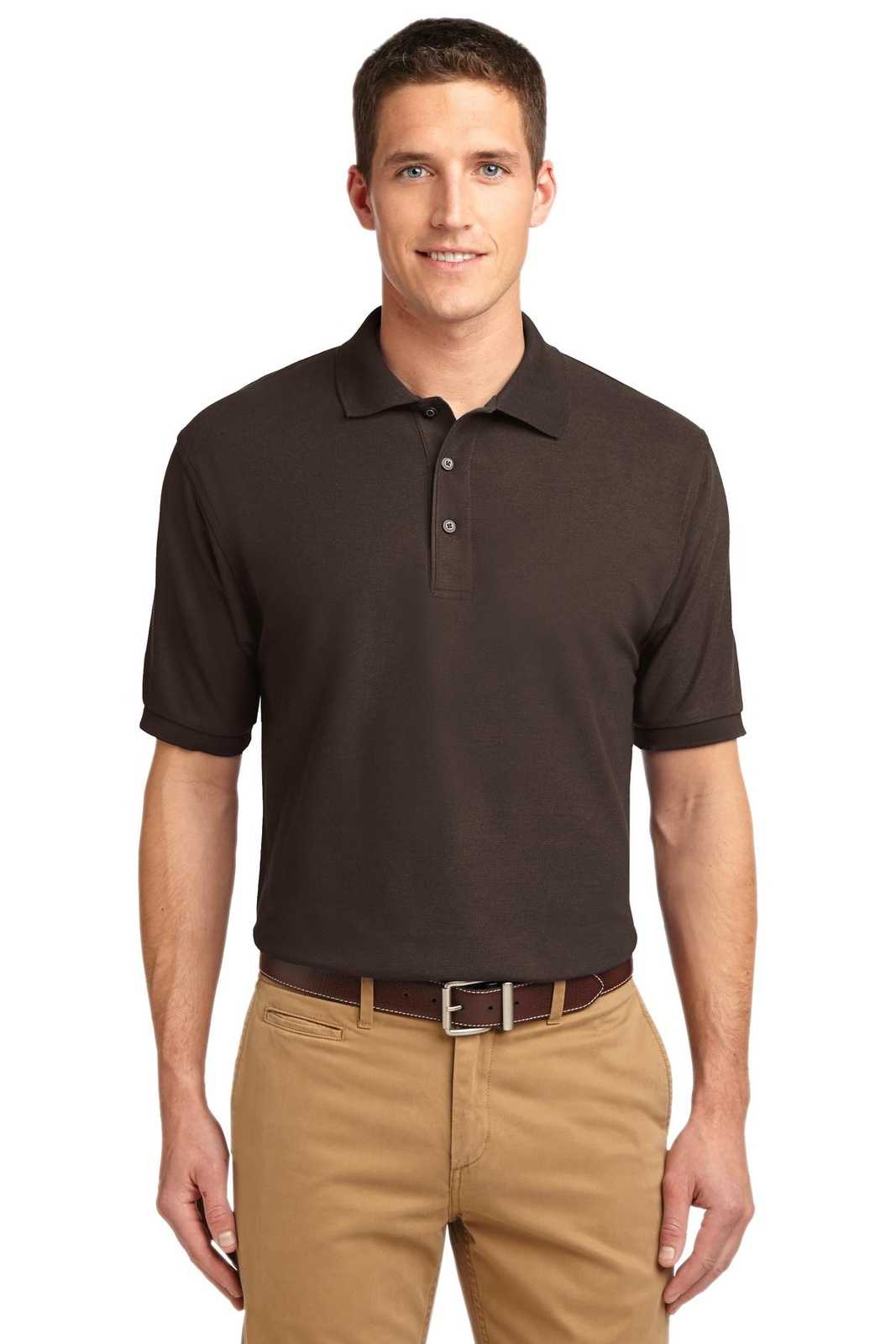 Port Authority K500ES Extended Size Silk Touch Polo - Coffee Bean - HIT a Double - 1