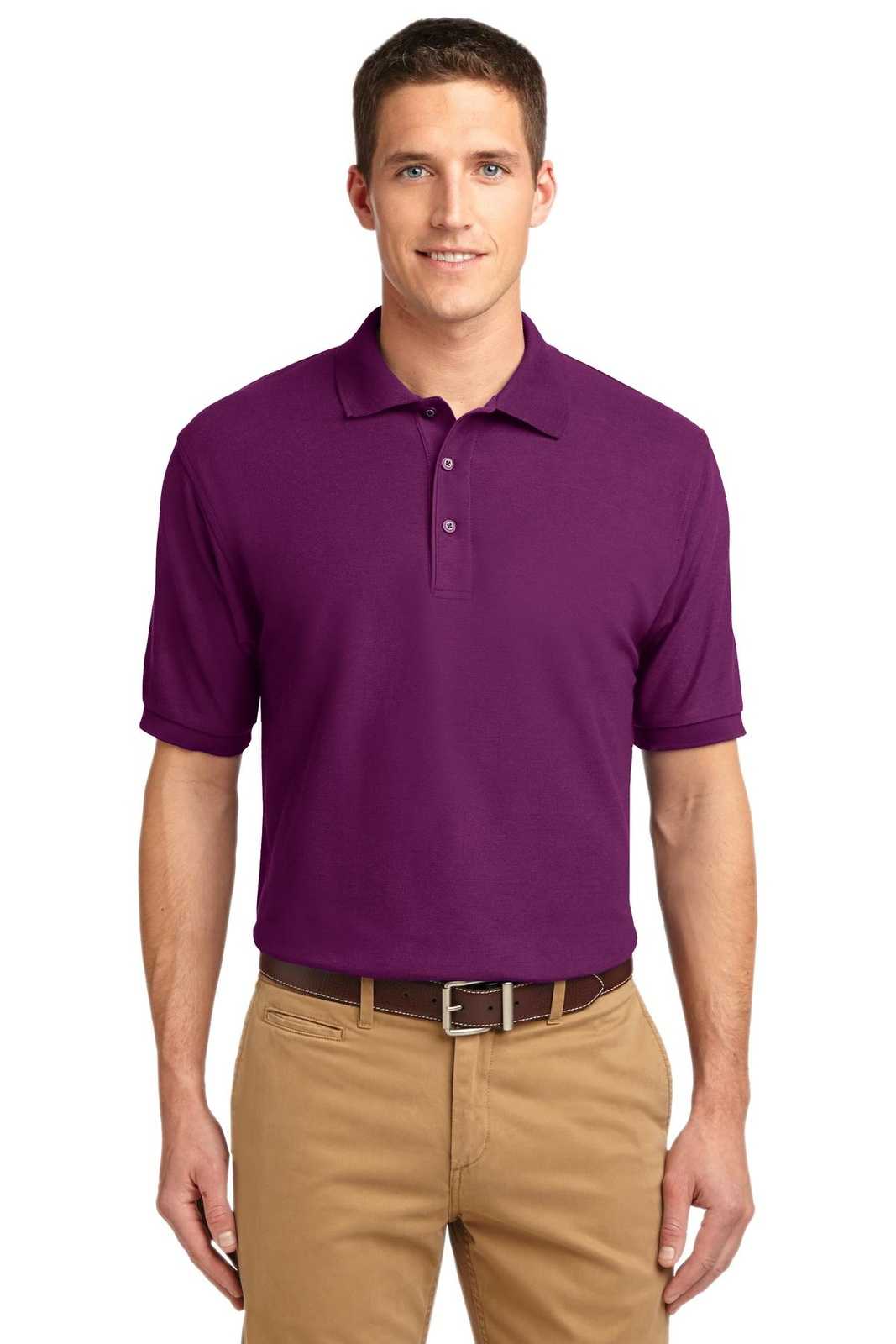 Port Authority K500ES Extended Size Silk Touch Polo - Deep Berry - HIT a Double - 1