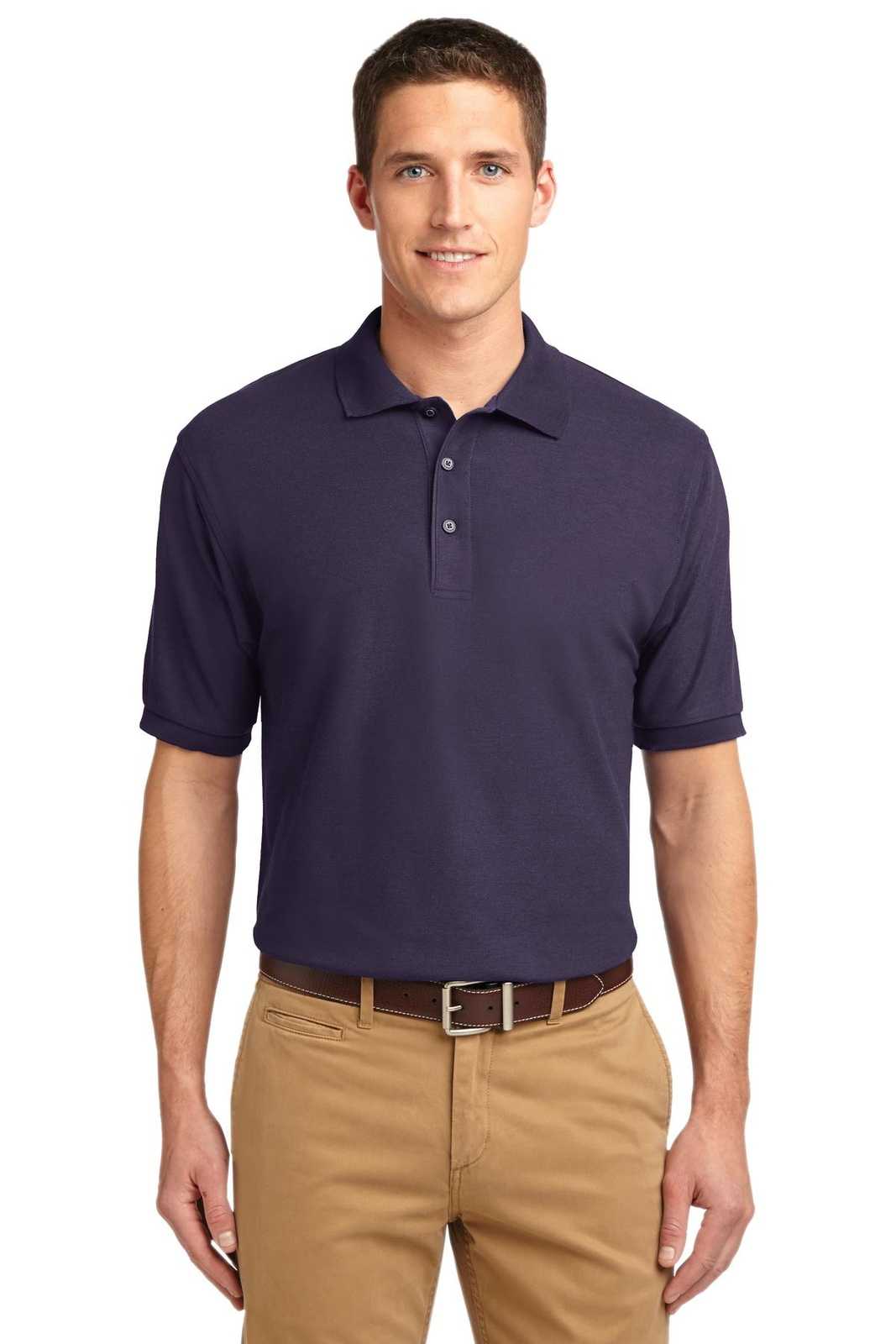 Port Authority K500ES Extended Size Silk Touch Polo - Eggplant - HIT a Double - 1