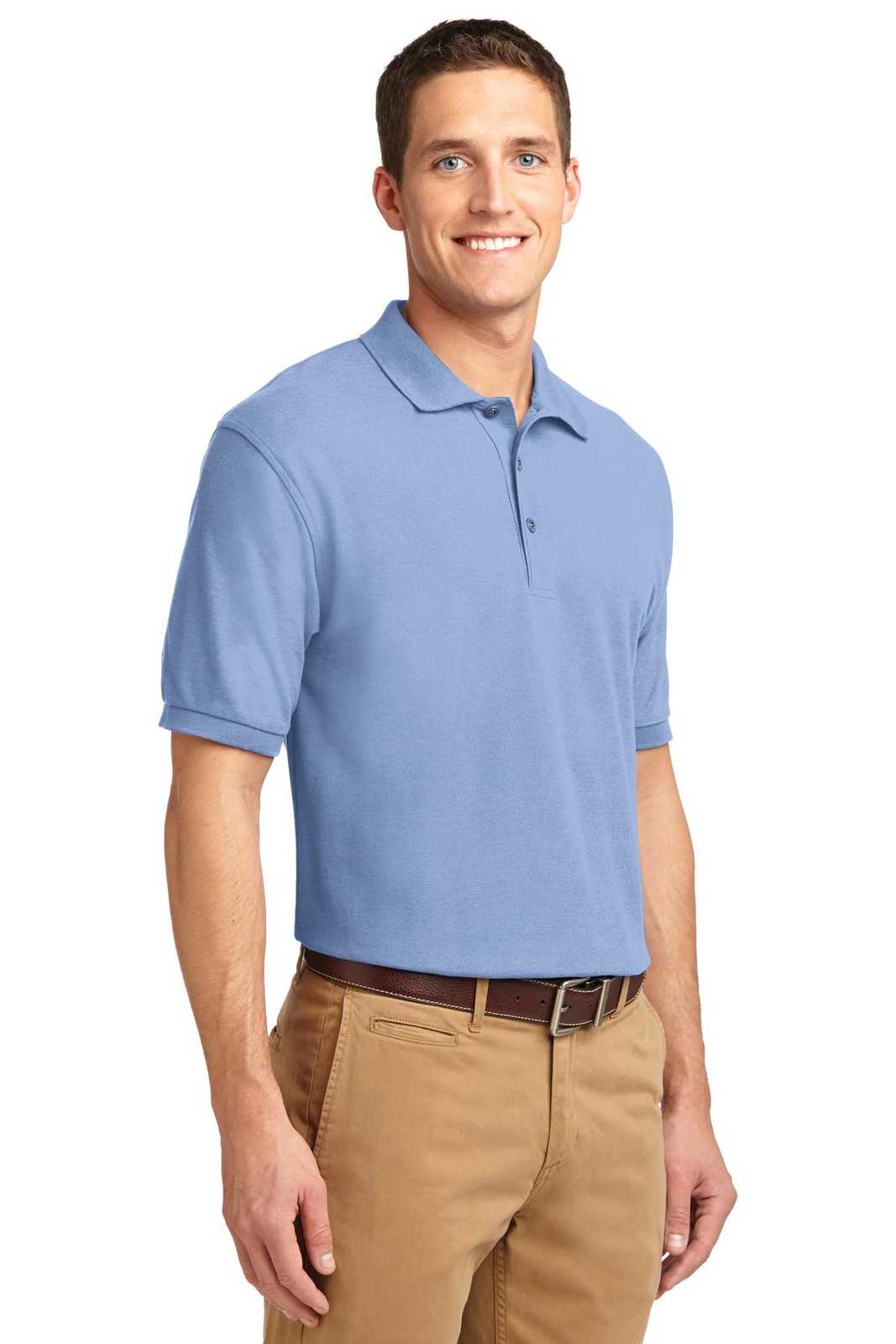 Port Authority K500ES Extended Size Silk Touch Polo - Light Blue - HIT a Double - 4