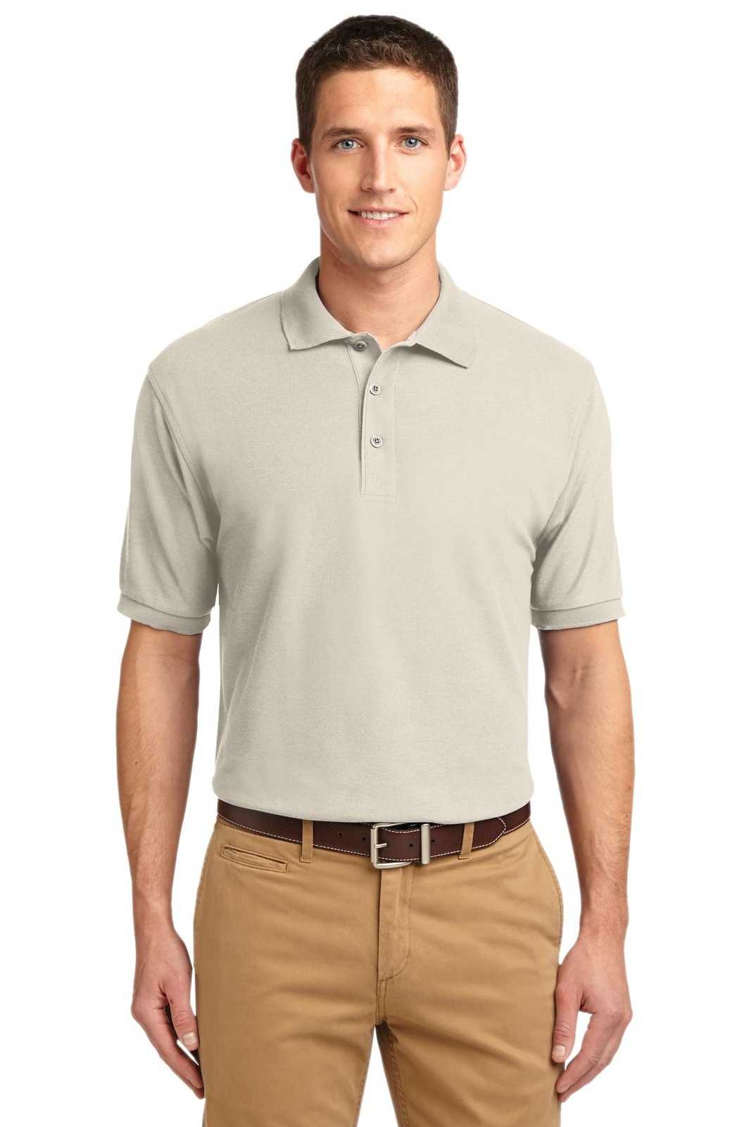 Port Authority K500ES Extended Size Silk Touch Polo - Light Stone - HIT a Double - 1