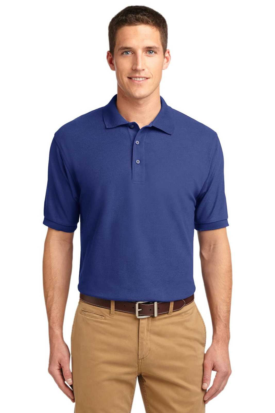 Port Authority K500ES Extended Size Silk Touch Polo - Mediterranean Blue - HIT a Double - 1