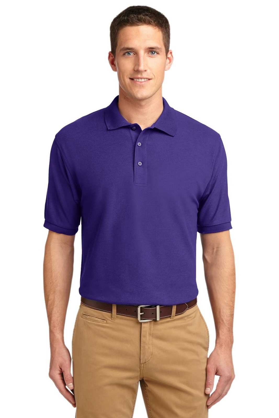 Port Authority K500ES Extended Size Silk Touch Polo - Purple - HIT a Double - 1