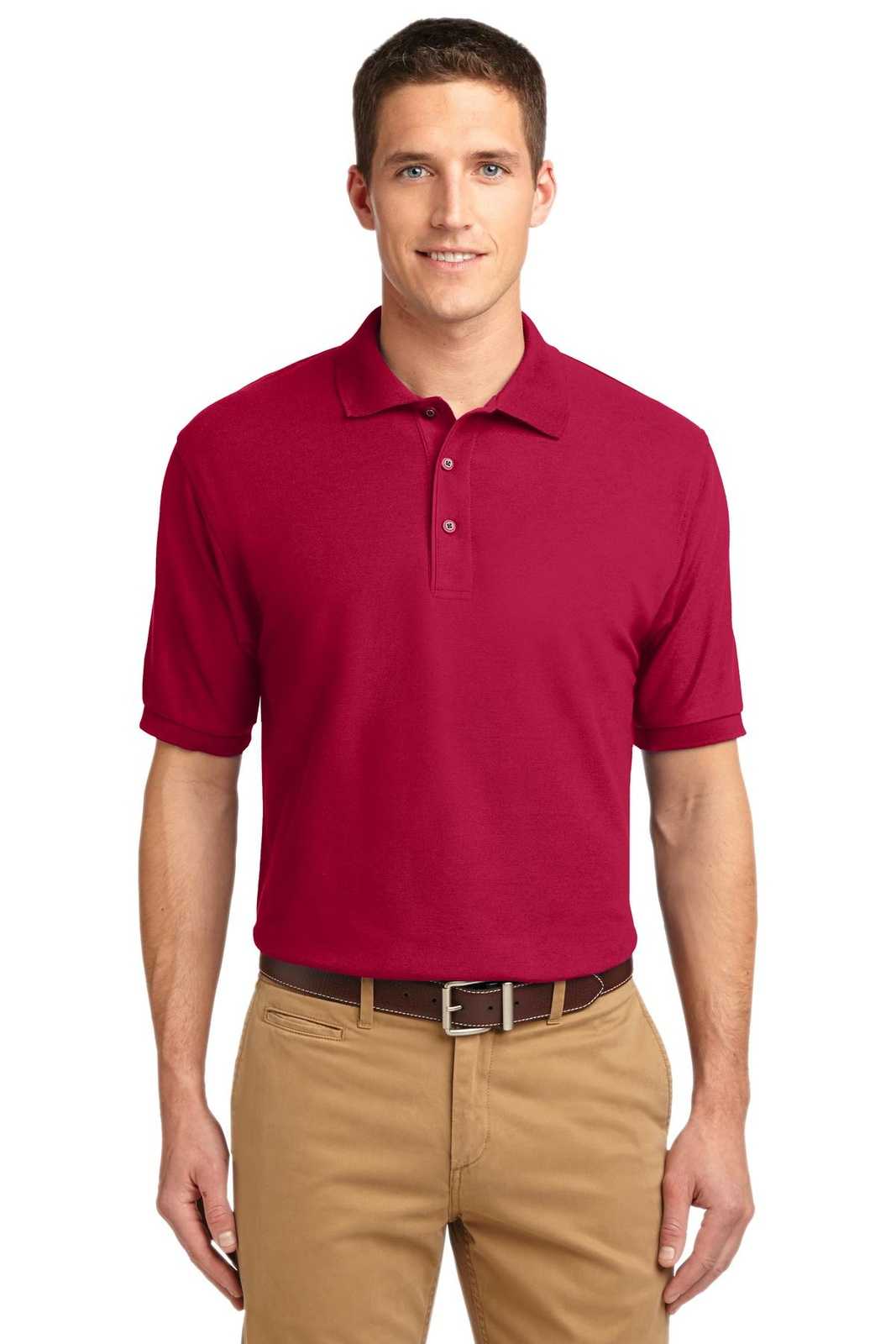 Port Authority K500ES Extended Size Silk Touch Polo - Red - HIT a Double - 1