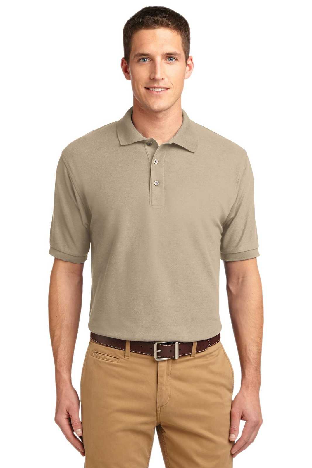 Port Authority K500ES Extended Size Silk Touch Polo - Stone - HIT a Double - 1