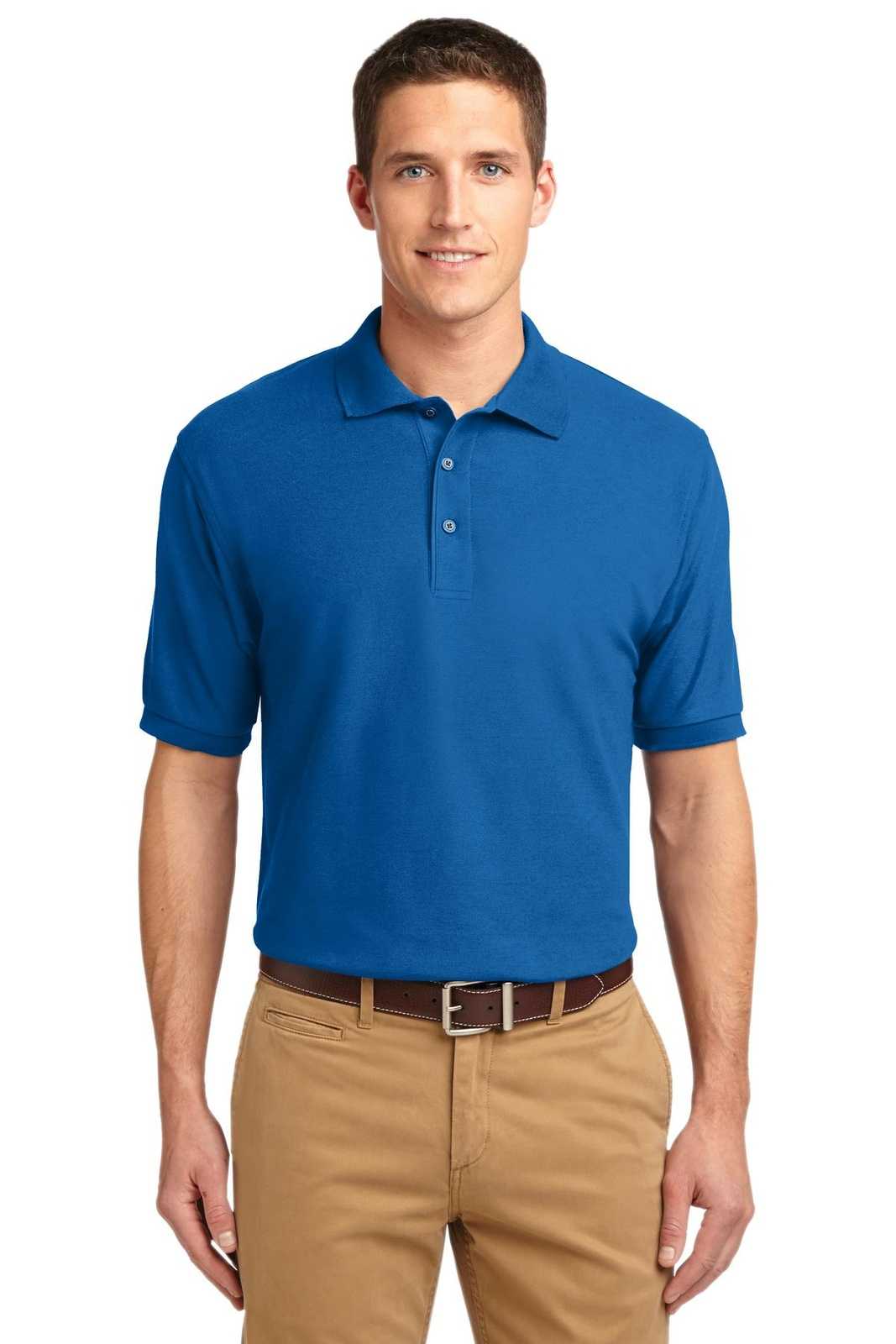 Port Authority K500ES Extended Size Silk Touch Polo - Strong Blue - HIT a Double - 1