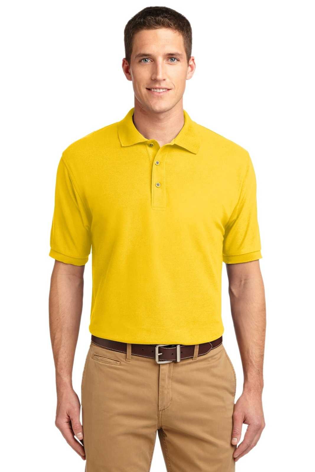 Port Authority K500ES Extended Size Silk Touch Polo - Sunflower Yellow - HIT a Double - 1